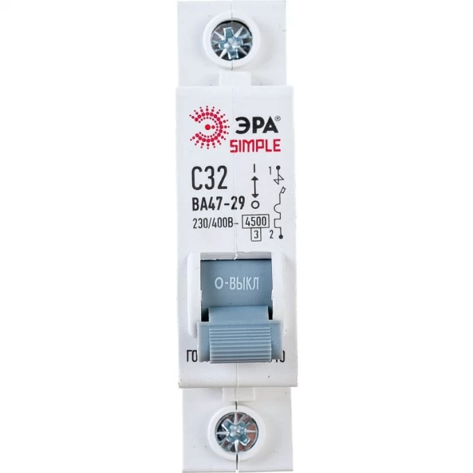 Автоматический выключатель ЭРА SIMPLE-MOD-06 1P 32А (C) 4,5кА ВА 47-29 B0039223 Автоматический выключатель ЭРА SIMPLE-MOD-06 1P 32А (C) 4,5кА ВА 47-29 B0039223