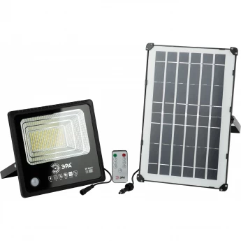 Прожектор светодиодный ЭРА уличный на солн. бат. 100W 1200 LM 5000K с датч. движения ПДУ IP65 Прожектор светодиодный ЭРА уличный на солн. бат. 100W 1200 LM 5000K с датч. движения ПДУ IP65