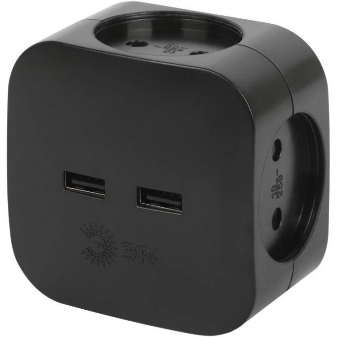 Разветвитель электрический ЭРА SP-4-USB-B на 4 розетки 220В+ 2xUSB 2400мА без заземл 10А черн. Б0049536 B0049536 Разветвитель электрический ЭРА SP-4-USB-B на 4 розетки 220В+ 2xUSB 2400мА без заземл 10А черн. Б0049536 B0049536